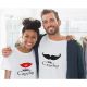 Mr & Mrs T-Shirts mit Namen (Mund + Schnauzer)