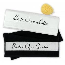 Handtuch „Beste Oma“ Mit Namen – 100% Baumwolle, Brombeerfarben